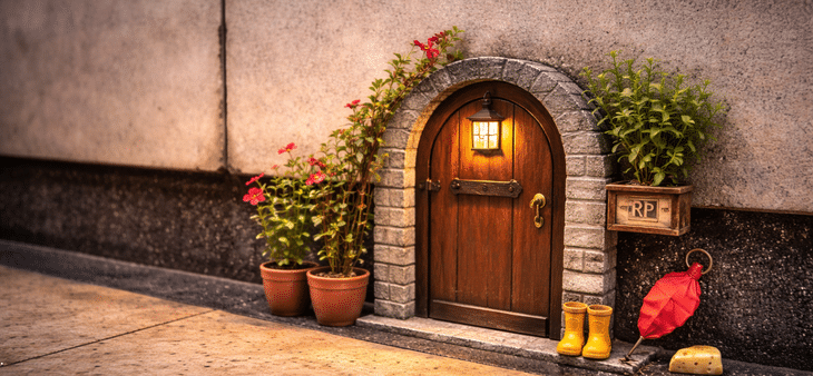 Pequeña puerta de la casa del Ratón Pérez en Madrid
